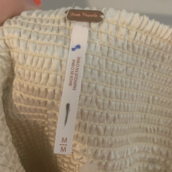 FREE PEOPLE SATIN PUFF SLEEVE BLOUSE - Picture 6 of 7